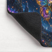 Mystical Blue & Gold Celestial Moth Mouse Pad Mousepad (Ecke)