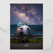 Mystical Blue Gold Sun Moon Astronomie Space Foto Folieneinladung (Rückseite)