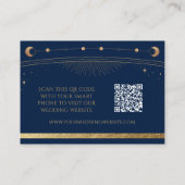 Mystical Blue Gold Wedding Website UAWG QR Code Begleitkarte (Rückseite)