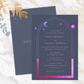 Mystical Blue Lila Sun Moon Astronomie Space Einladung