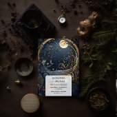 Mystical Blue Midnight Gold Celestial Wedding Einladung