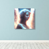 Mystical Blue Mit Augen Angel Leinwanddruck (Insitu (Holzboden))