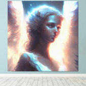 Mystical Blue Mit Augen Angel Leinwanddruck (Insitu (Holzboden))