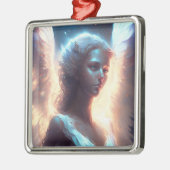 Mystical Blue Mit Augen Angel Ornament Aus Metall (Links)