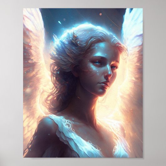 Mystical Blue Mit Augen Angel Poster (Vorne)