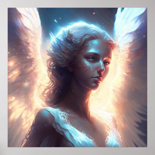 Mystical Blue Mit Augen Angel Poster (Vorne)