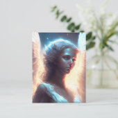 Mystical Blue Mit Augen Angel Postkarte (Stehend Vorderseite)