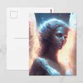 Mystical Blue Mit Augen Angel Postkarte (Vorne/Hinten)