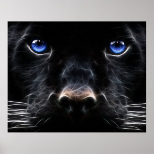 Mystical Blue Mit Augen Cat Poster (Vorne)