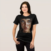 Mystical Blue-Mit Augen Portrait-T - Shirt (Vorderseite voll)