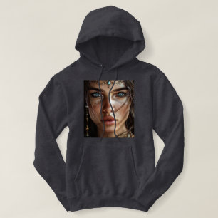 Mystical Blue-Mit Augen Portrait-T - Shirt