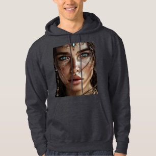 Mystical Blue-Mit Augen Portrait-T - Shirt