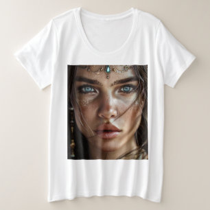 Mystical Blue-Mit Augen Portrait-T - Shirt
