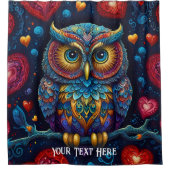 Mystical Blue Owl Duschvorhang (Vorderseite)