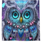 Mystical Blue Owl Duschvorhang (Vorderseite)