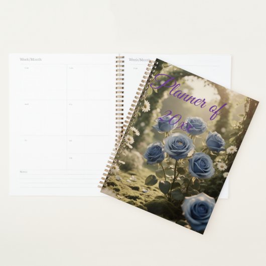 Mystical Blue Rose Bloom Stilvolle botanische Agen Planer (Anzeige)