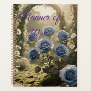 Mystical Blue Rose Bloom Stilvolle botanische Agen Planer