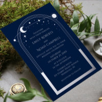 Mystical Blue Silver Sun Moon Stars Foto Hochzeit