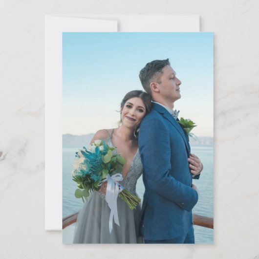 Mystical Blue Silver Sun Moon Stars Hochzeit Save The Date (Rückseite)