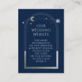 Mystical Blue Silver Wedding Website UAWG QR Code Begleitkarte (Vorderseite)