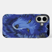 Mystical Blue Surreal Wolf Art Case-Mate iPhone Hülle (Rückseite (Horizontal))