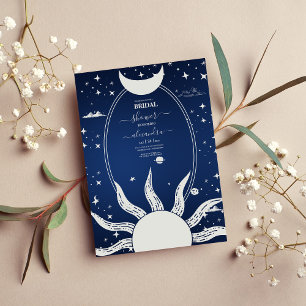 Mystical Blue und Silver Sun Moon Einladung