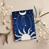 Mystical Blue und Silver Sun Moon Einladung