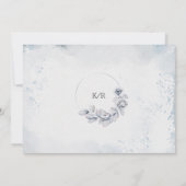 Mystical Blue Winter Floral Verlobung Einladung (Rückseite)