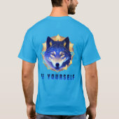 Mystical Blue Wolf Head T-Shirt (Rückseite)