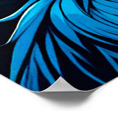 Mystical Blue Wolf Howling auf Vollmond Poster (Ecke)