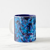 Mystical Blue Wolf Zweifarbige Tasse (Vorderseite Links)
