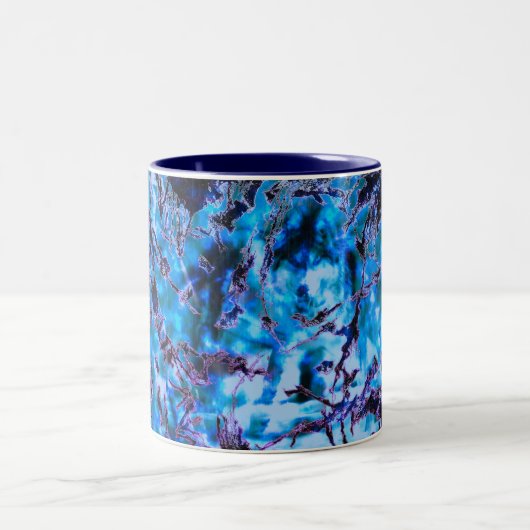 Mystical Blue Wolf Zweifarbige Tasse (Mittel)