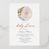 Mystical Bohemisch Moon Baby Shower Foil Einladung (Vorderseite)