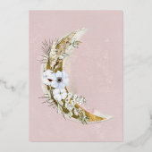 Mystical Bohemisch Moon Baby Shower Foil Einladung (Rückseite)