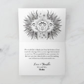 Mystical Boho Celestial Sun & Moon Handfasting Dankeskarte (Innenseite)