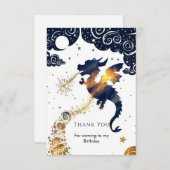 Mystical Boho Dragon Birthday Dankeskarte (Vorne/Hinten)