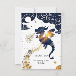 Mystical Boho Dragon Birthday Dankeskarte