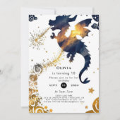 Mystical Boho Dragon Birthday Einladung (Vorderseite)