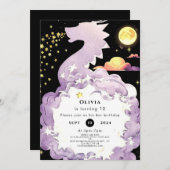 Mystical Boho Dragon Birthday Einladung (Vorne/Hinten)