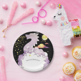 Mystical Boho Dragon Birthday Pappteller