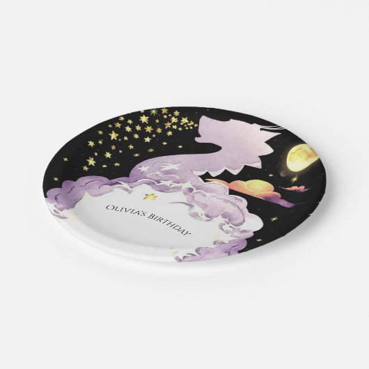 Mystical Boho Dragon Birthday Pappteller (Schrägansicht)