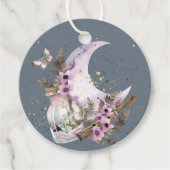 Mystical Boho Lavender Anemone Moon Geschenkanhänger (Vorderseite)