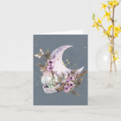 Mystical Boho Lavender Anemone Moon Hinweis Karte (Gelbe Blume)