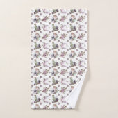 Mystical Boho Lavender Anemone Moon & Posts Badhandtuch Set (Handtuch)