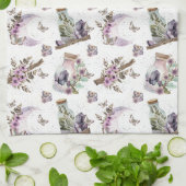 Mystical Boho Lavender Anemone Moon & Posts Geschirrtuch (Gefaltet)