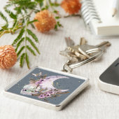 Mystical Boho Lavender Anemone Moon Schlüsselanhänger (Seite)