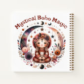 Mystical Boho Magic Brown Text auf Weiß | Notizblock (Rückseite)
