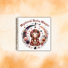 Mystical Boho Magic Brown Text auf Weiß | Notizblock