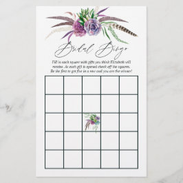 Mystical Boho Succulent Brautparty Bingo