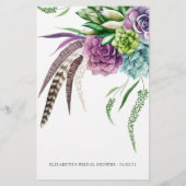 Mystical Boho Succulent Brautparty Bingo (Rückseite)